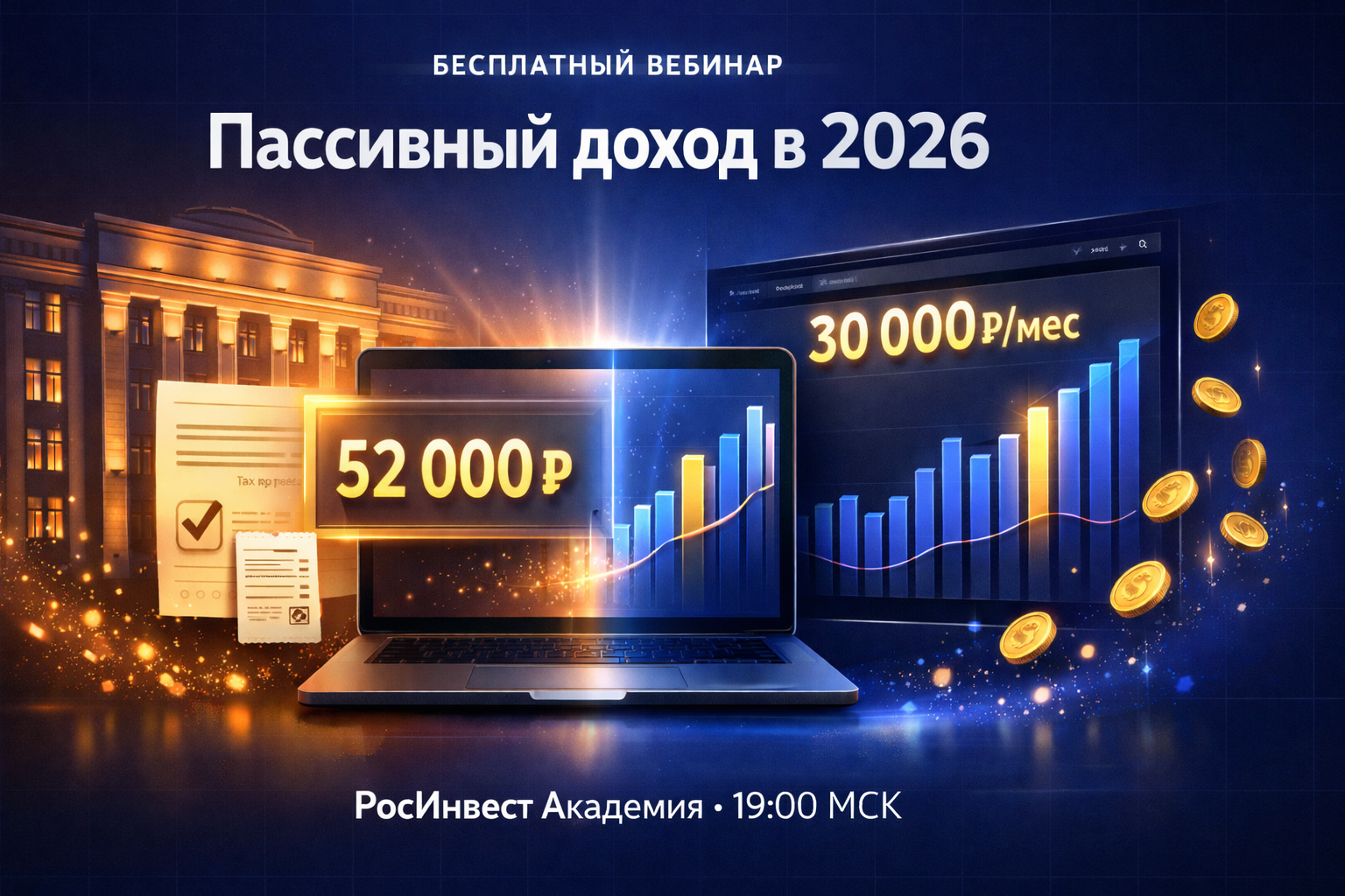 Бесплатный вебинар: Пассивный доход в 2026 — ИИС и дивиденды